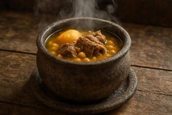 Şeki usulü piti: taş çömlekte hafif yükselen buhar