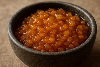 Ayva eşlikçisi; kehribar renkli tane dokusu