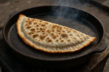 Sokakta qutab; taş tavada kısa mühür