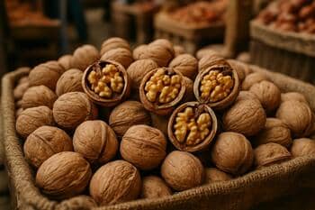 Pazarda ceviz; taze kırık yüzey