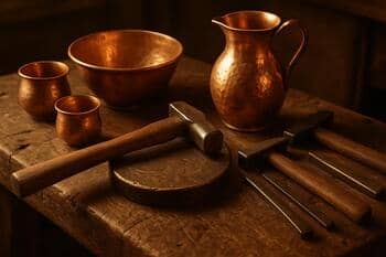 Bakır ustasının tezgâhı: çekiç izleri ve parlayan kaplar