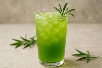 Tarhun şerbeti: yeşil tonlu ferah içecek, ince cam bardakta